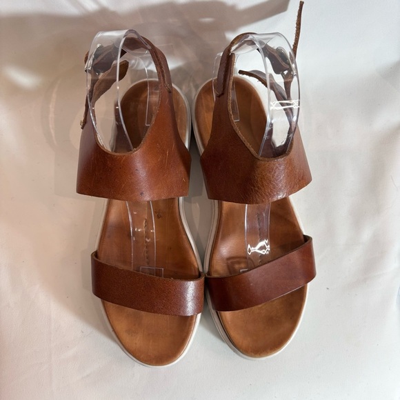 ATELIERS Sz 38 Ankle Harness Strappy Toe Cap Made in Italy Leather Sandals - Picture 5 of 11